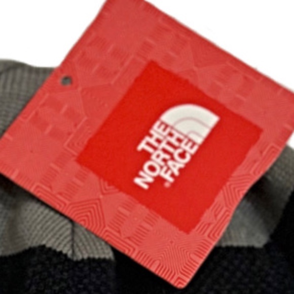 NWT TNF The North Face Black / Grey Striped Brigadier Knit Beanie, Unisex - Picture 9 of 14